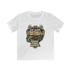 Kids Football & Outdoors Tee — "Eat. Sleep. Football. Hunt. Fish. Repeat."