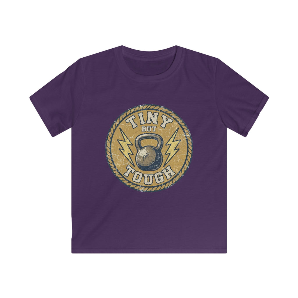 Tiny But Tough Kids Tee — Kettlebell Retro Fitness Shirt