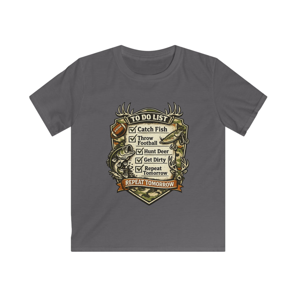 Kids Fishing & Outdoors To-Do List T-Shirt