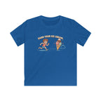 Kids Tee — "Earn Your Ice Cream" Cute Running Kid & Ice Cream Cone Graphic