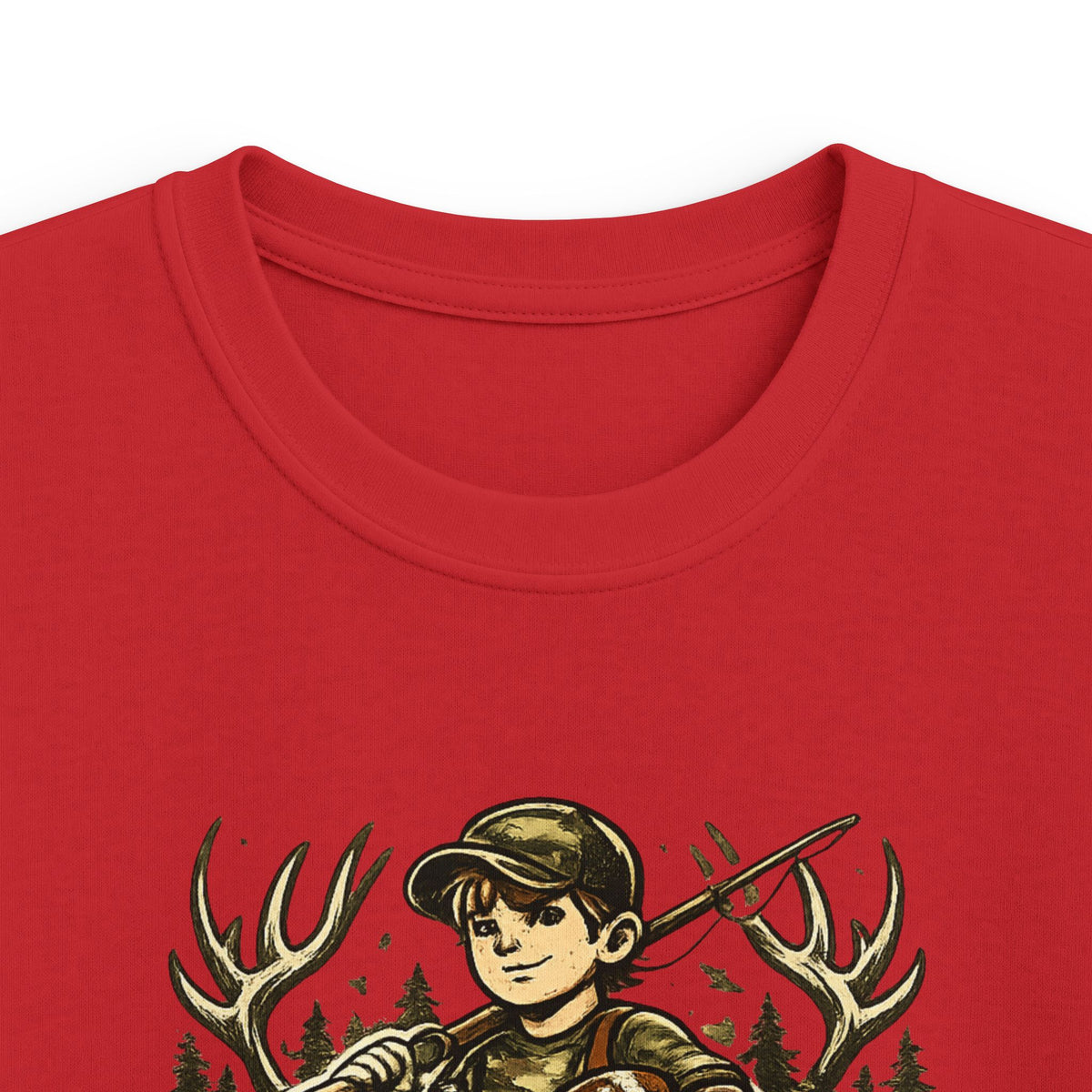 Kids Tee — "Raised Wild, Built Tough" Adventure Hunting Graphic