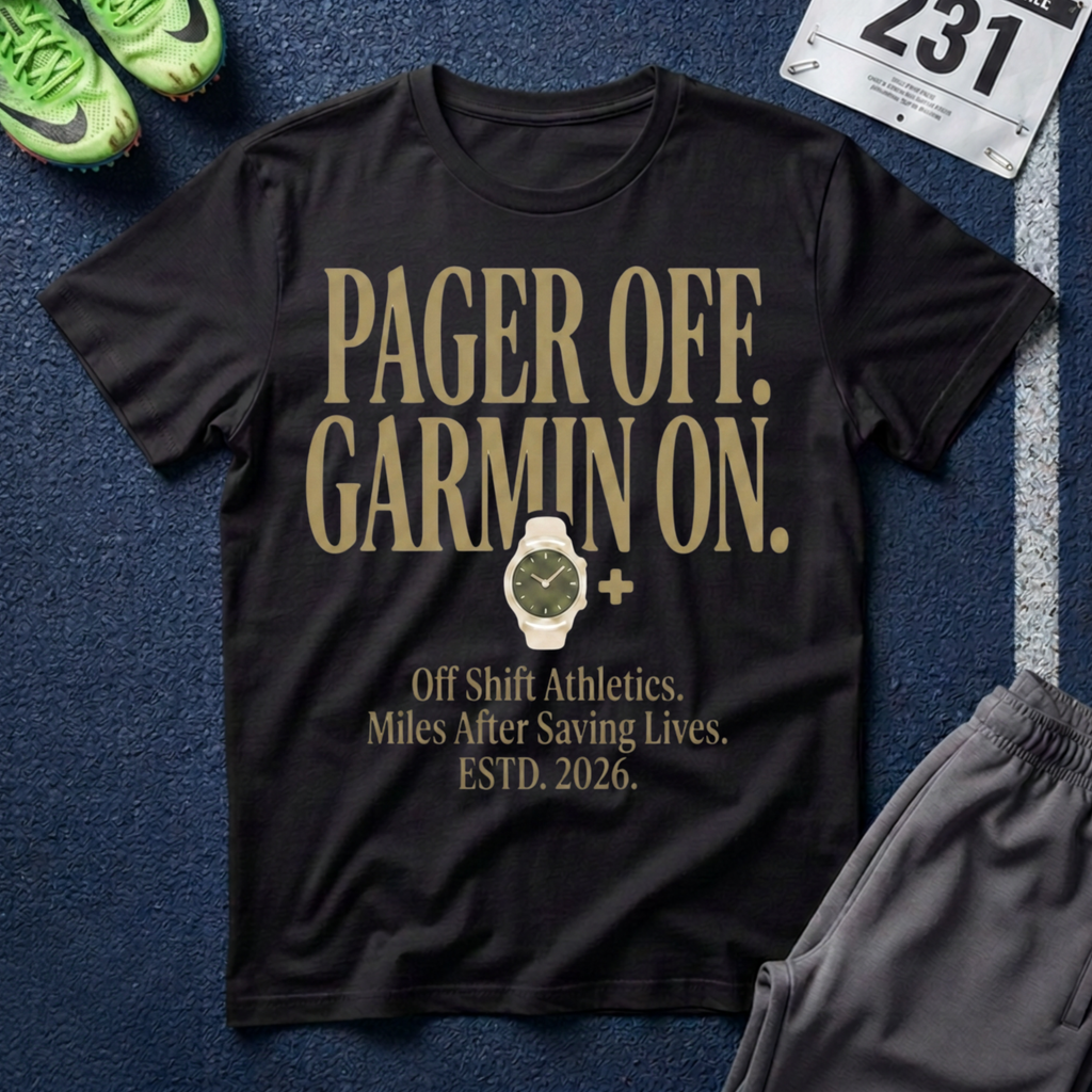 Pager Off. Garmin On. T-Shirt - Off Shift Athletics