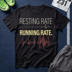Running Rate T-Shirt — Resting Rate / Running Rate Heartbeat Graphic Tee