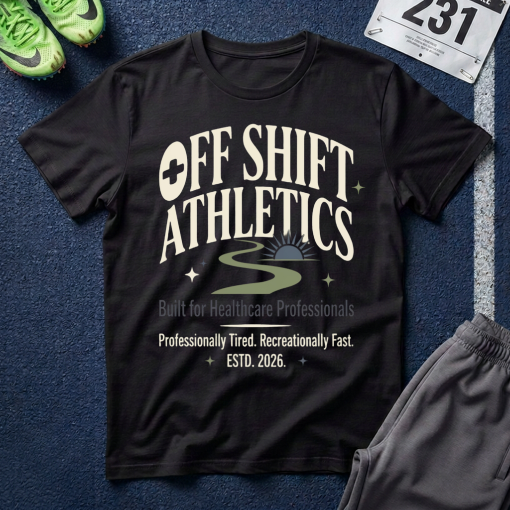 Off Shift Athletics T-Shirt — Comfortable Tee for Healthcare Workers & Night Shift Crew
