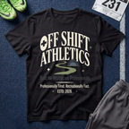 Off Shift Athletics T-Shirt — Comfortable Tee for Healthcare Workers & Night Shift Crew