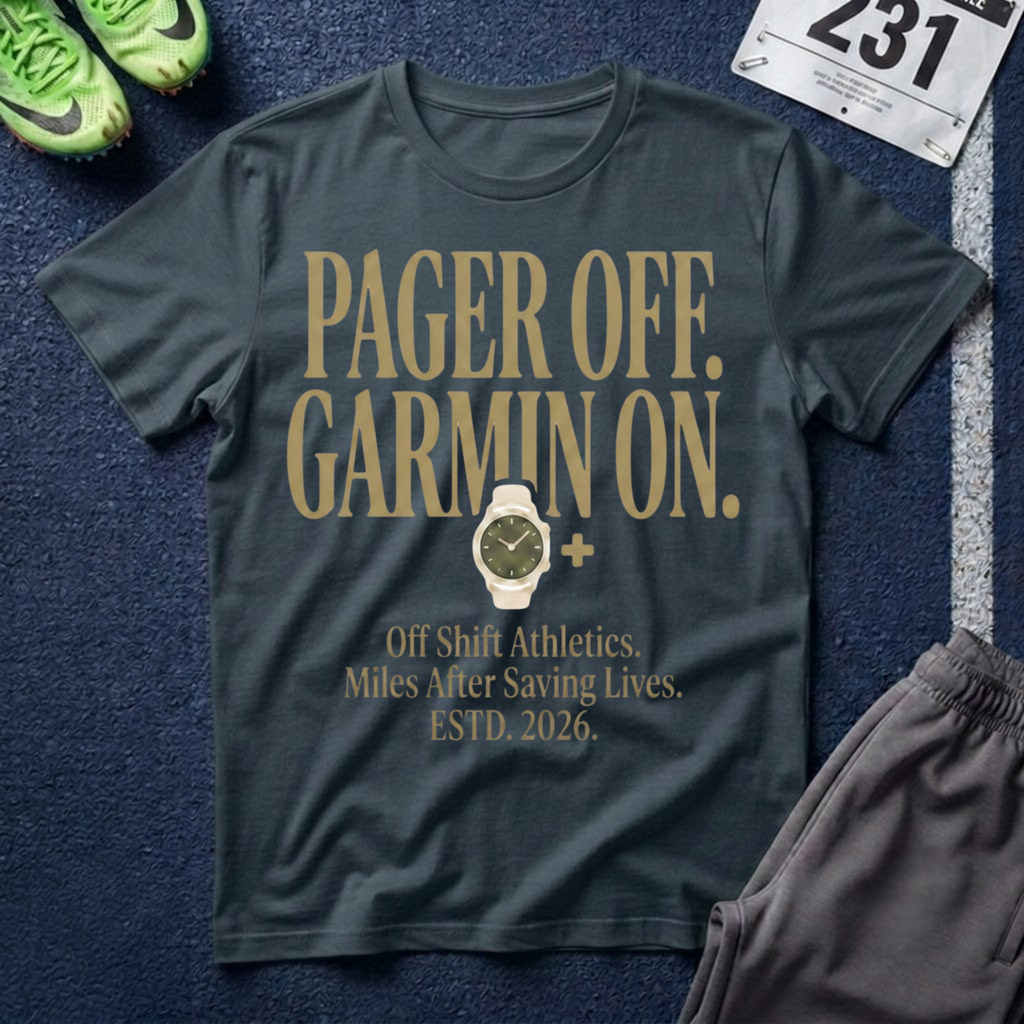Pager Off. Garmin On. T-Shirt - Off Shift Athletics
