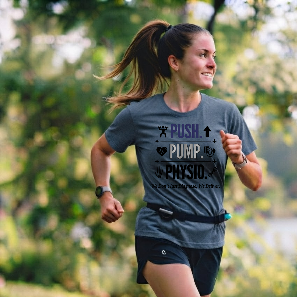 Push. Pump. Physio. T-Shirt — Physical Therapy Tee