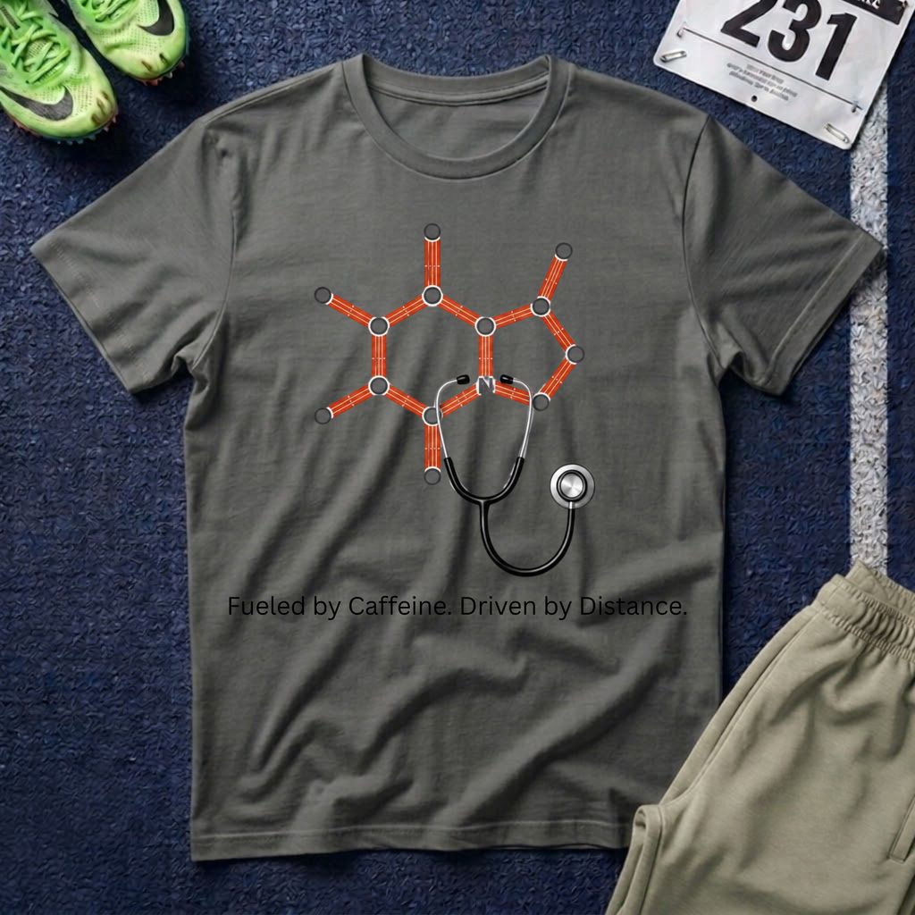 Caffeine Molecule Stethoscope T-Shirt – Healthcare Coffee Tee