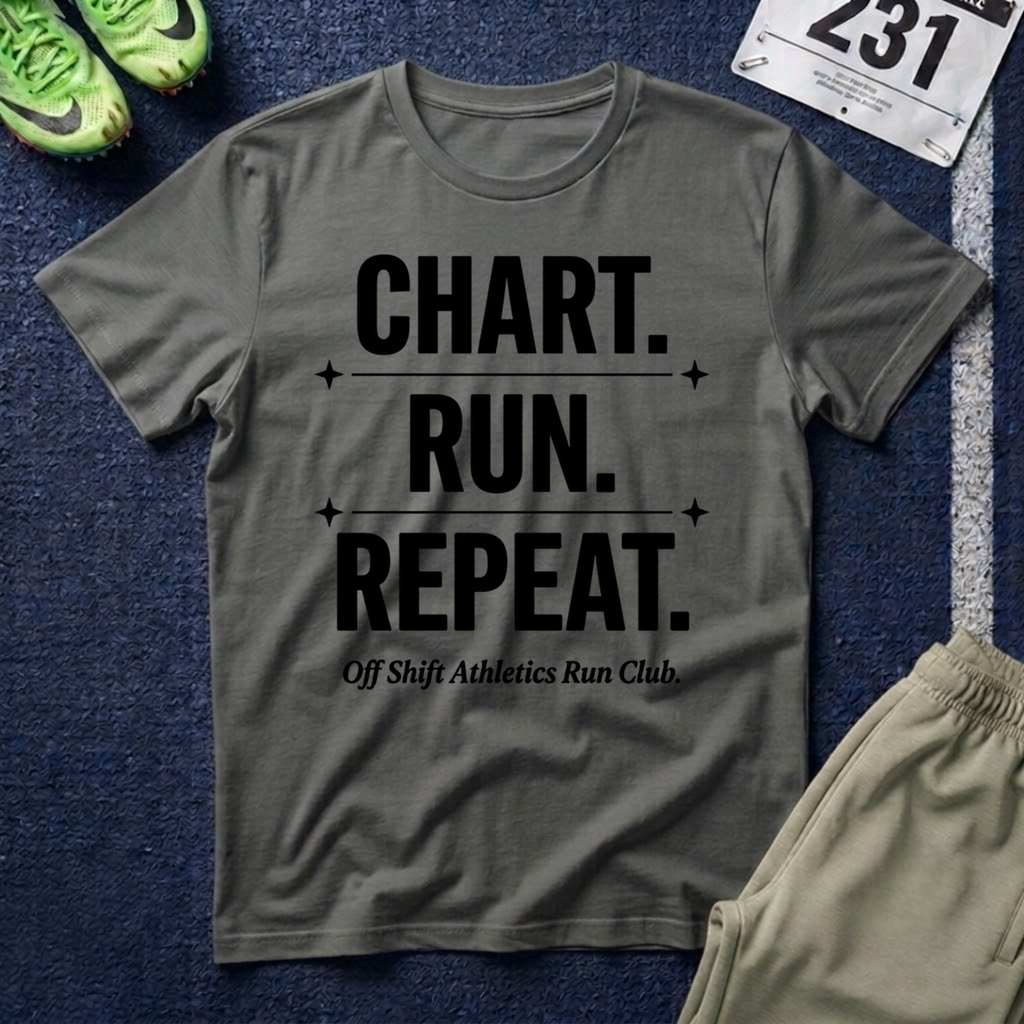 Chart. Run. Repeat. T-Shirt — Motivational Running Tee for Runners