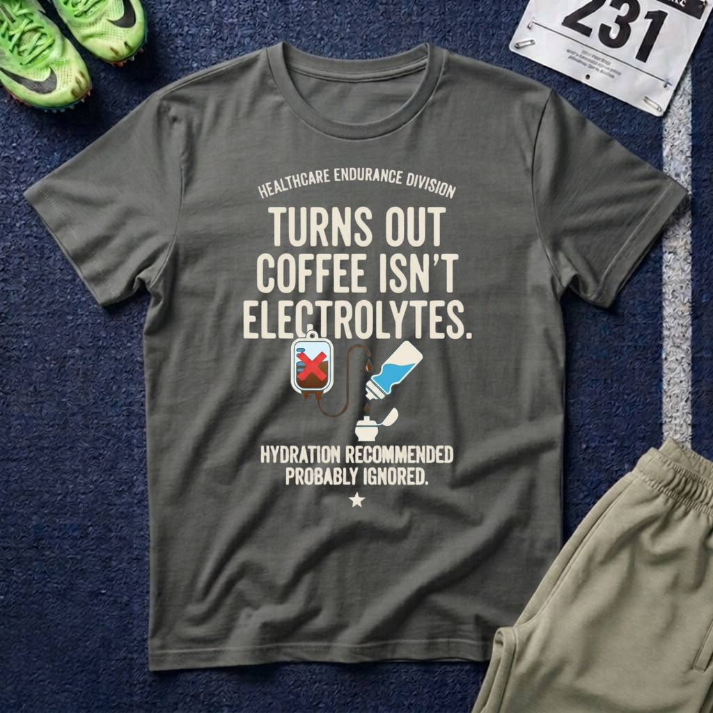 Turns Out Coffee Isn’t Electrolytes T-Shirt — Healthcare Nurse Tee