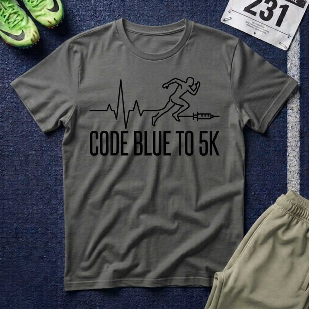 Code Blue to 5K T-Shirt — Nurse/Paramedic/Respiratory Run Squad Medical