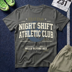Night Shift Athletic Club T-Shirt — 03:17 Club Recovery Is A Myth Crew Tee