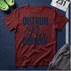 Outrun the Burnout T-Shirt — Motivational Running Tee with Sneaker Graphic