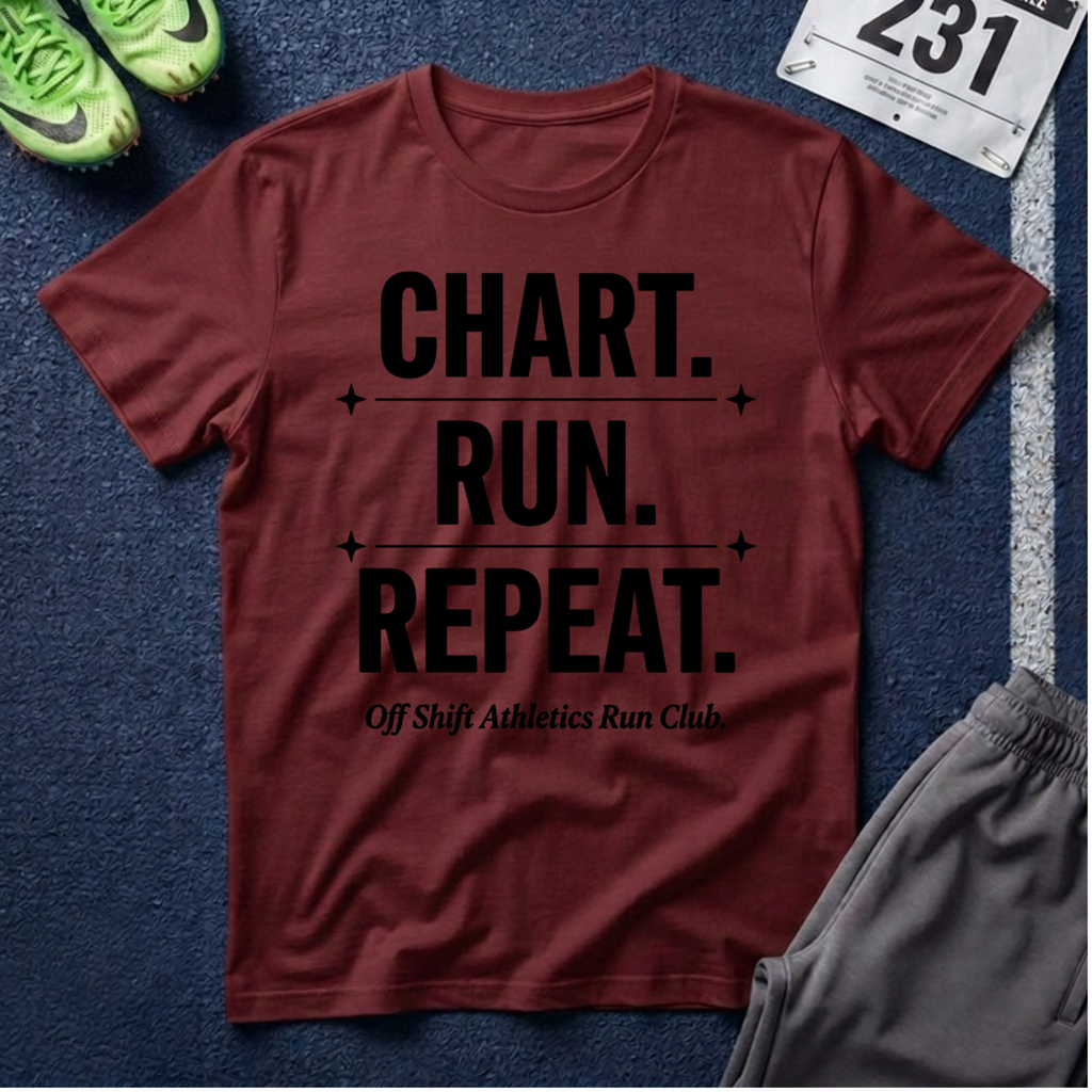 Chart. Run. Repeat. T-Shirt — Motivational Running Tee for Runners