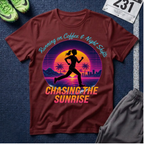 Running Tee — "Chasing the Sunrise" Retro Runner Shirt
