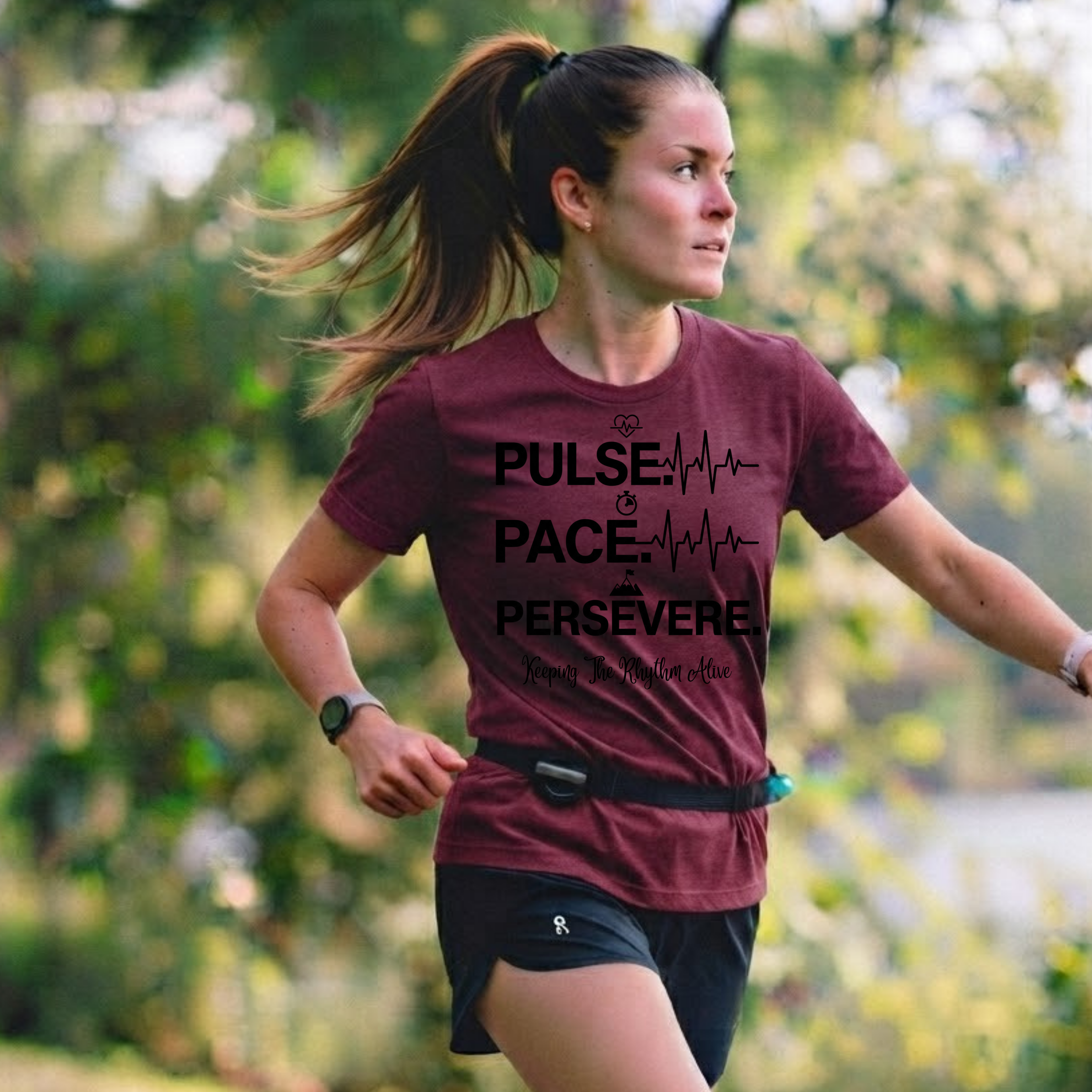 Pulse • Pace • Persevere T-Shirt — Motivational Running / Fitness Tee