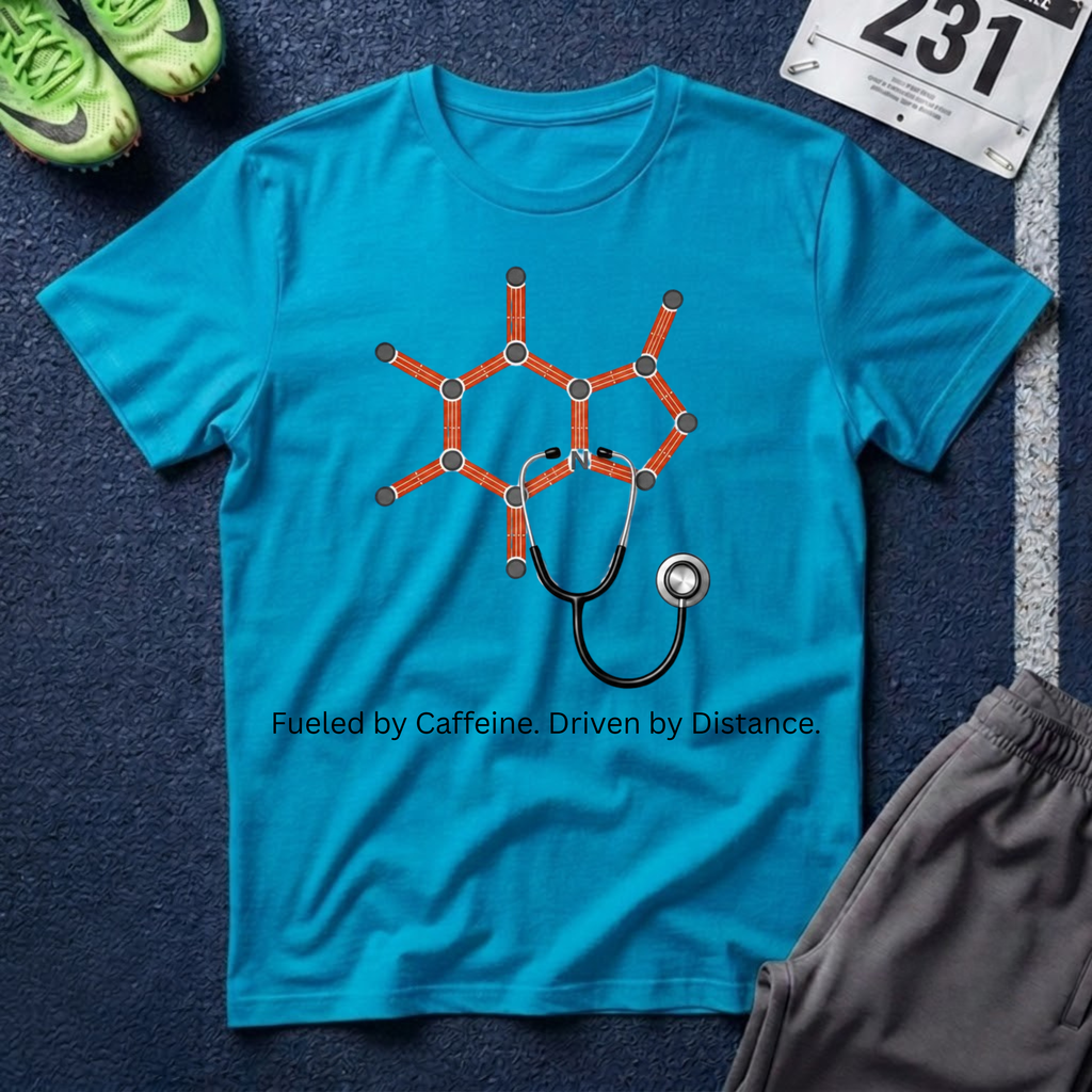 Caffeine Molecule Stethoscope T-Shirt – Healthcare Coffee Tee
