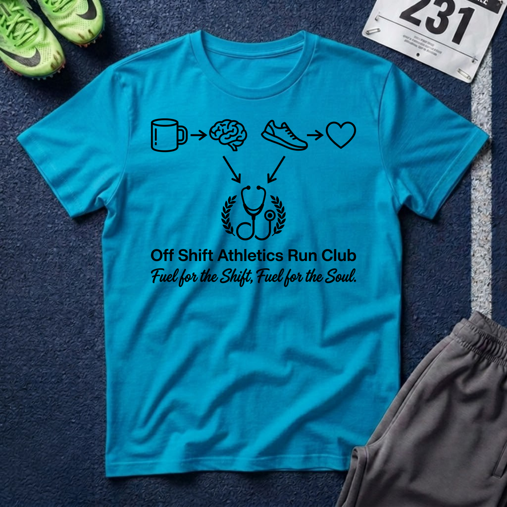 Athletic Nurse T-Shirt — Coffee, Running & Caring Medical Tee
