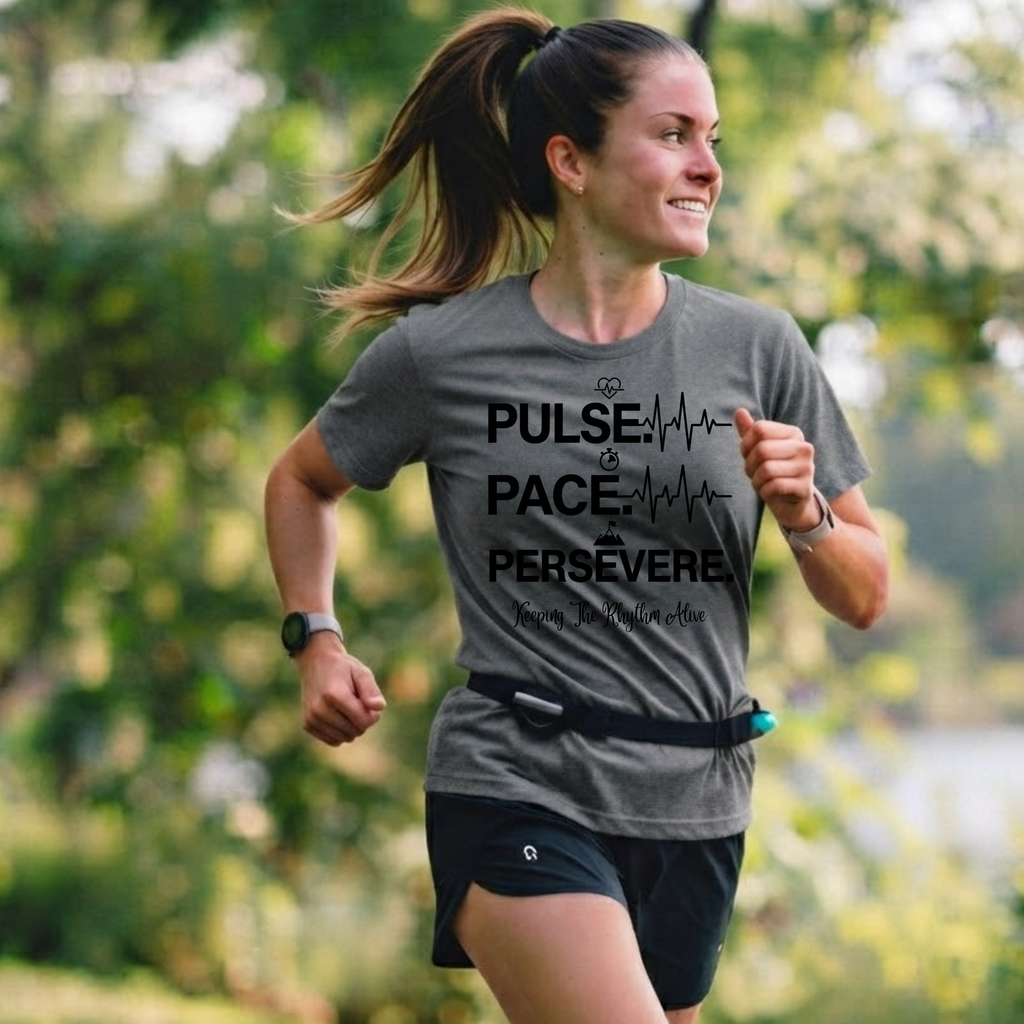 Pulse • Pace • Persevere T-Shirt — Motivational Running / Fitness Tee