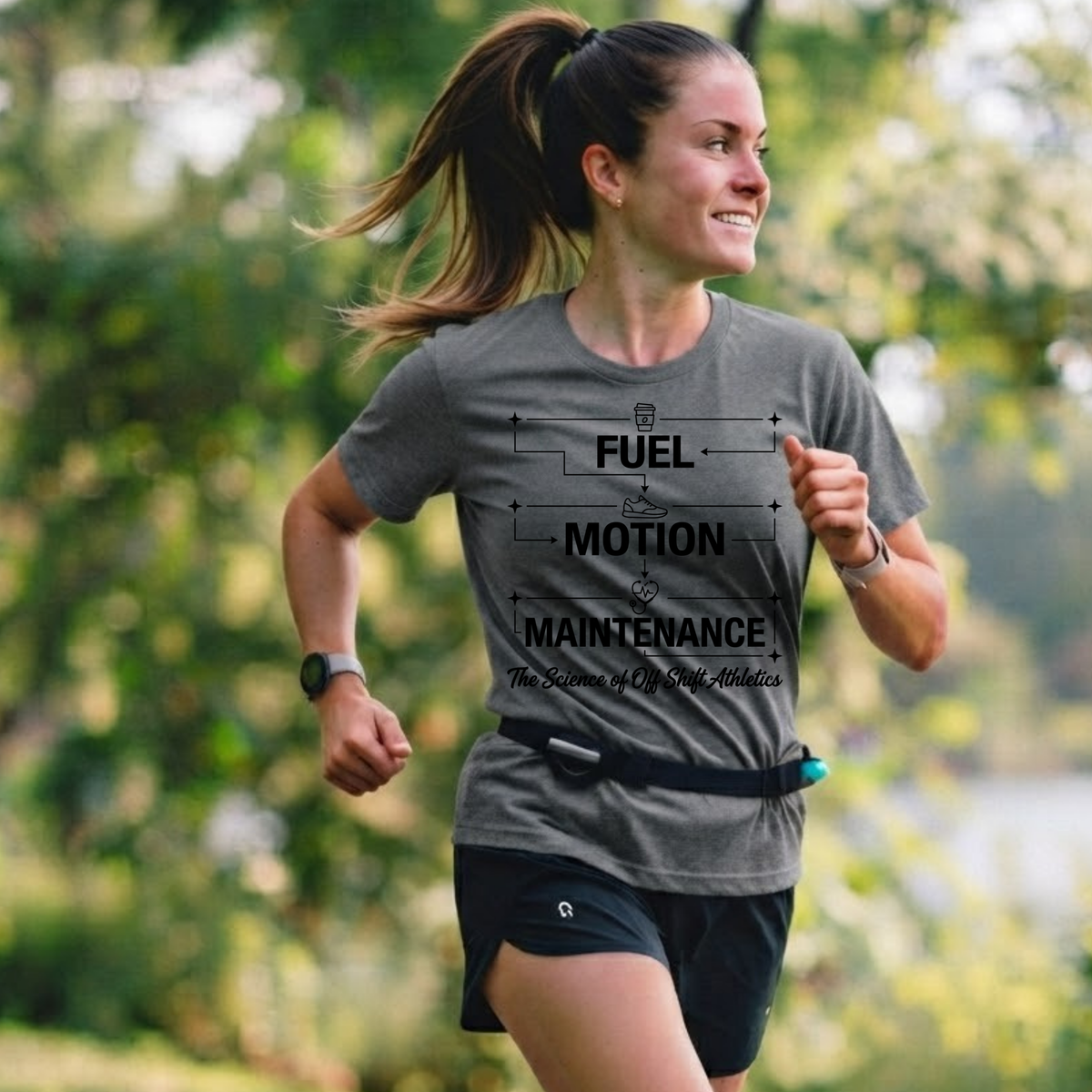 Fuel Motion Maintenance T-Shirt – Fitness Coffee & Running Motivational Tee