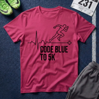 Code Blue to 5K T-Shirt — Medical Runner ECG Design