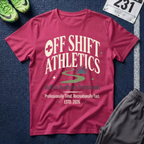 Off Shift Athletics T-Shirt — Comfortable Tee for Healthcare Workers & Night Shift Crew