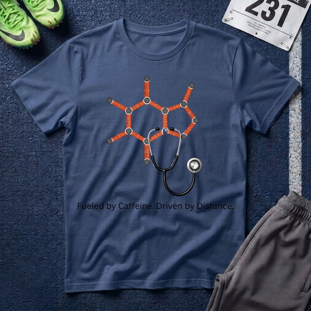 Caffeine Molecule Stethoscope T-Shirt – Healthcare Coffee Tee
