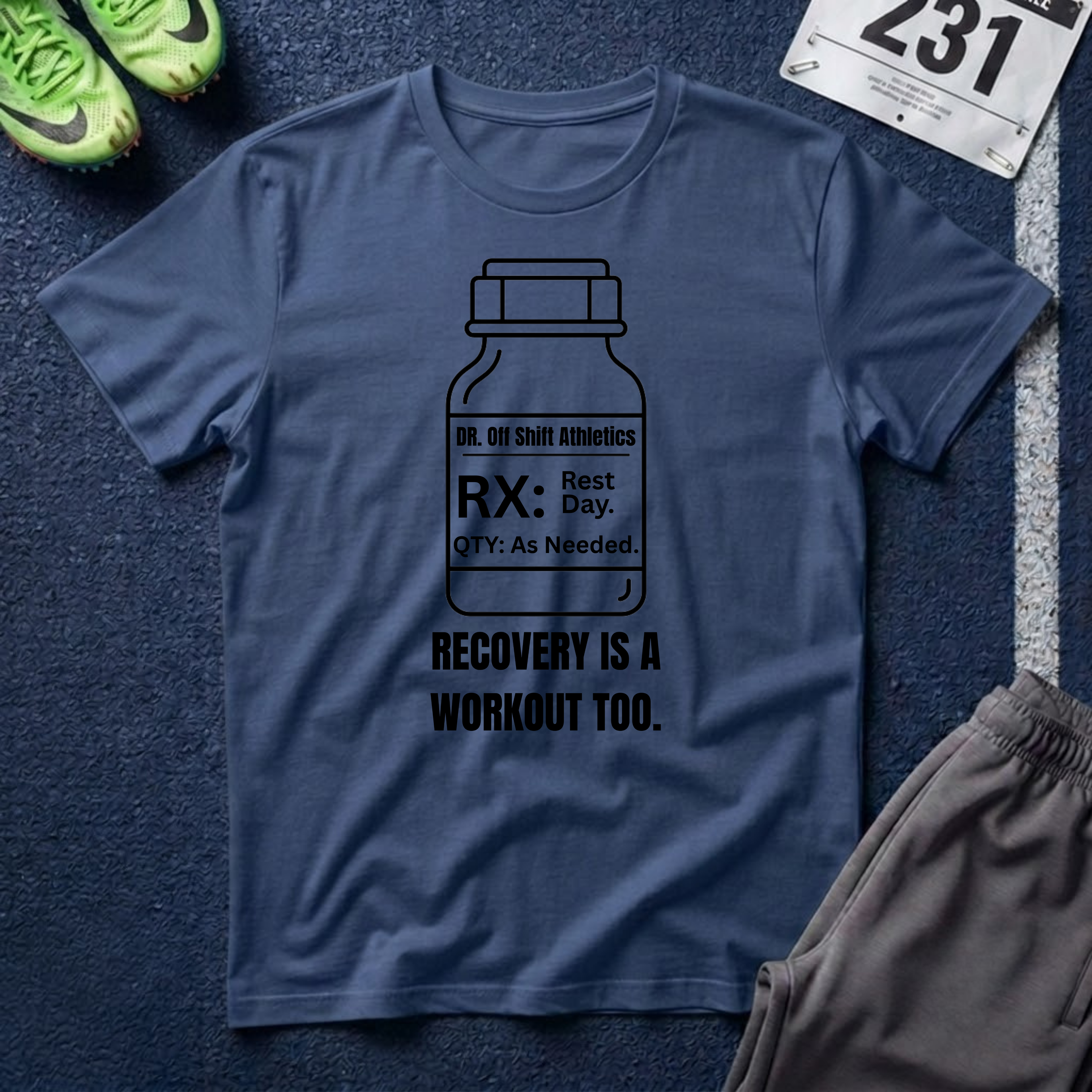T-Shirt — "RX: Rest Day" Recovery Prescription Tee