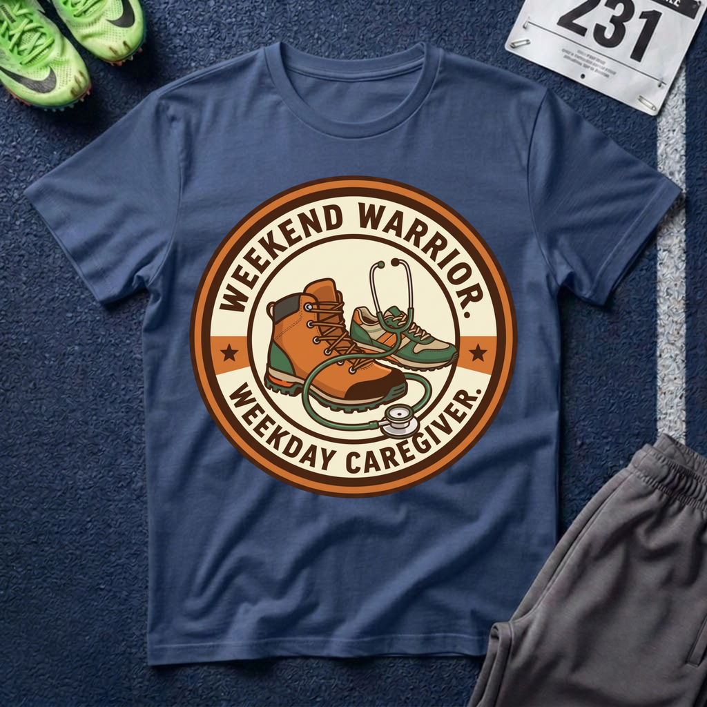 Weekend Warrior T-Shirt — Hiking Boots Retro Outdoor Adventure Tee
