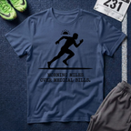 Running Silhouette T-Shirt — “Morning Miles Over Medical Bills”