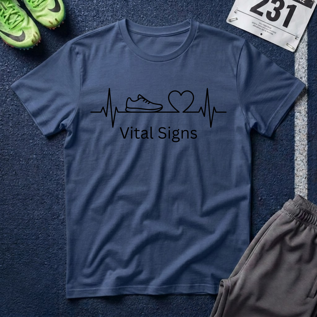 Vital Signs Running Tee — Sneaker Heartbeat Graphic T‑Shirt