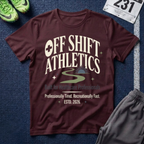 Off Shift Athletics T-Shirt — Comfortable Tee for Healthcare Workers & Night Shift Crew