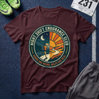 Night Shift Endurance Club T-Shirt — Retro Sunrise & Moon Hiker Tee