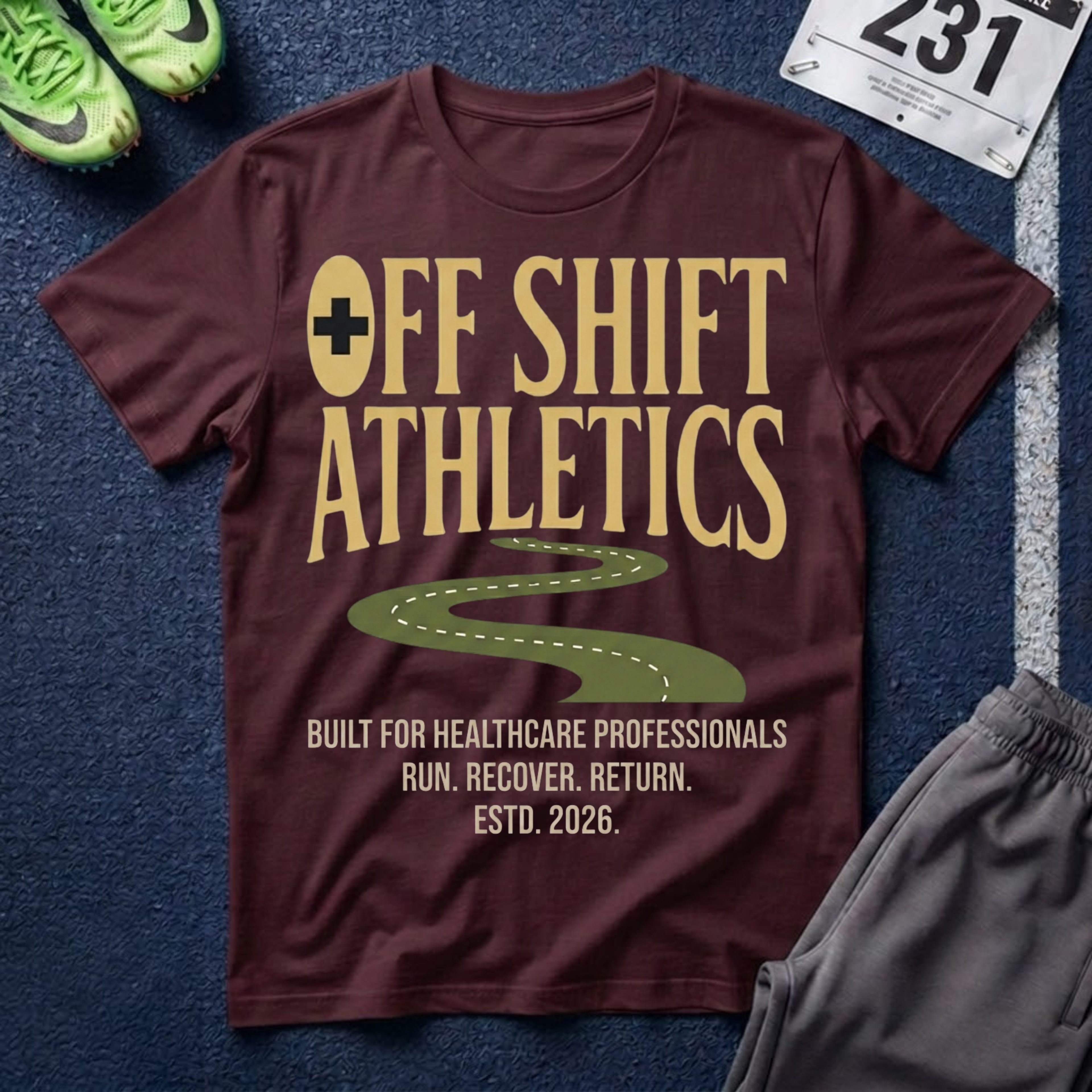 Off Shift Athletics T-Shirt — Nurse & Healthcare Worker Rest Day Tee