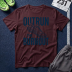 Outrun the Burnout T-Shirt — Motivational Running Tee with Sneaker Graphic