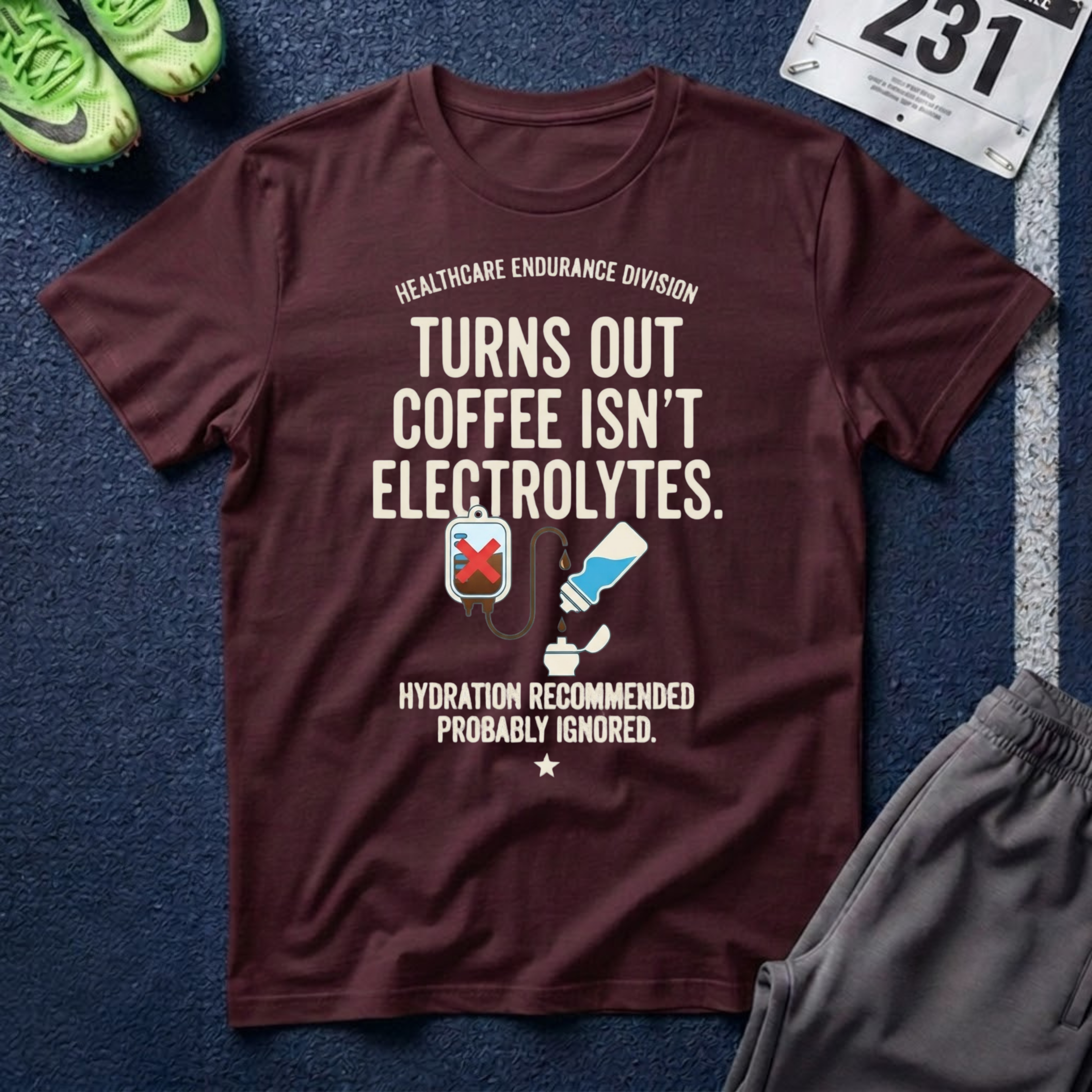 Turns Out Coffee Isn’t Electrolytes T-Shirt — Healthcare Nurse Tee
