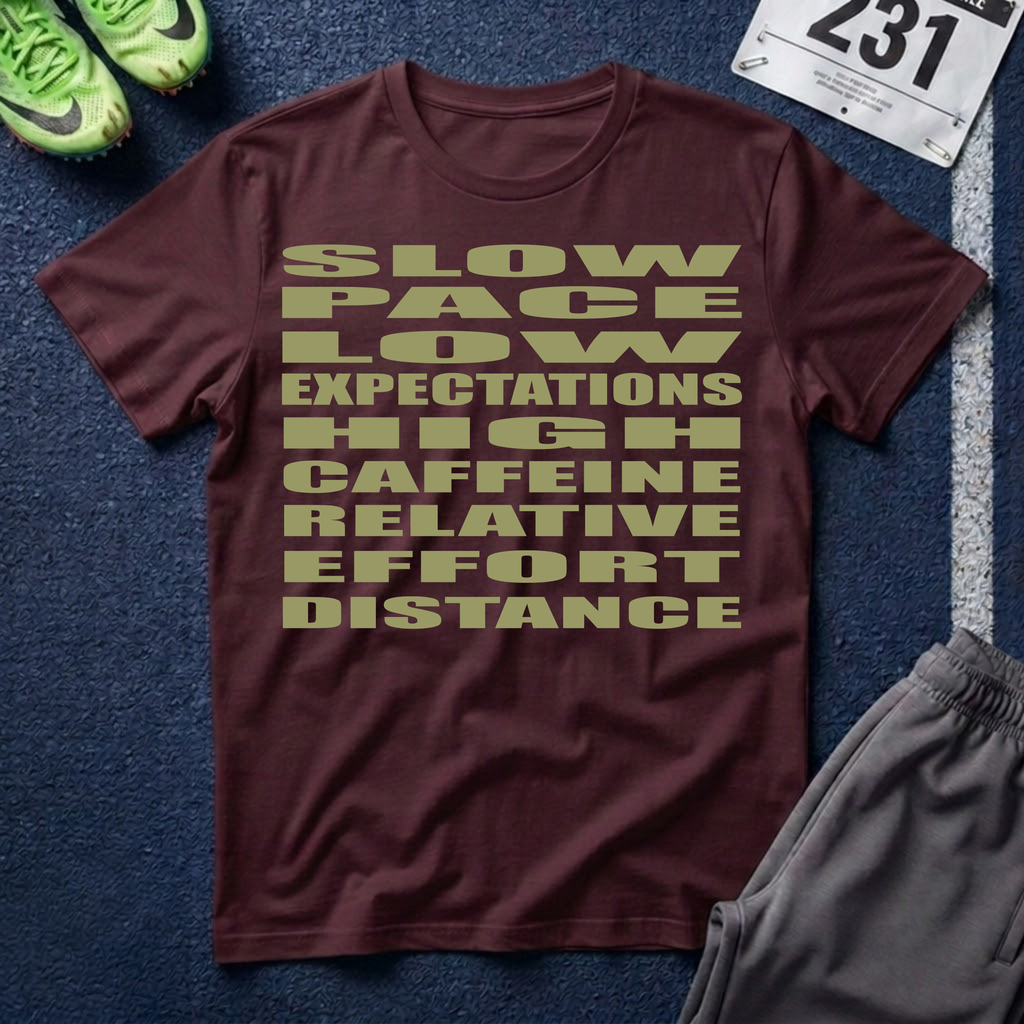 Slow Pace, High Caffeine T-Shirt — Relaxed Vibes, Low Expectations Tee