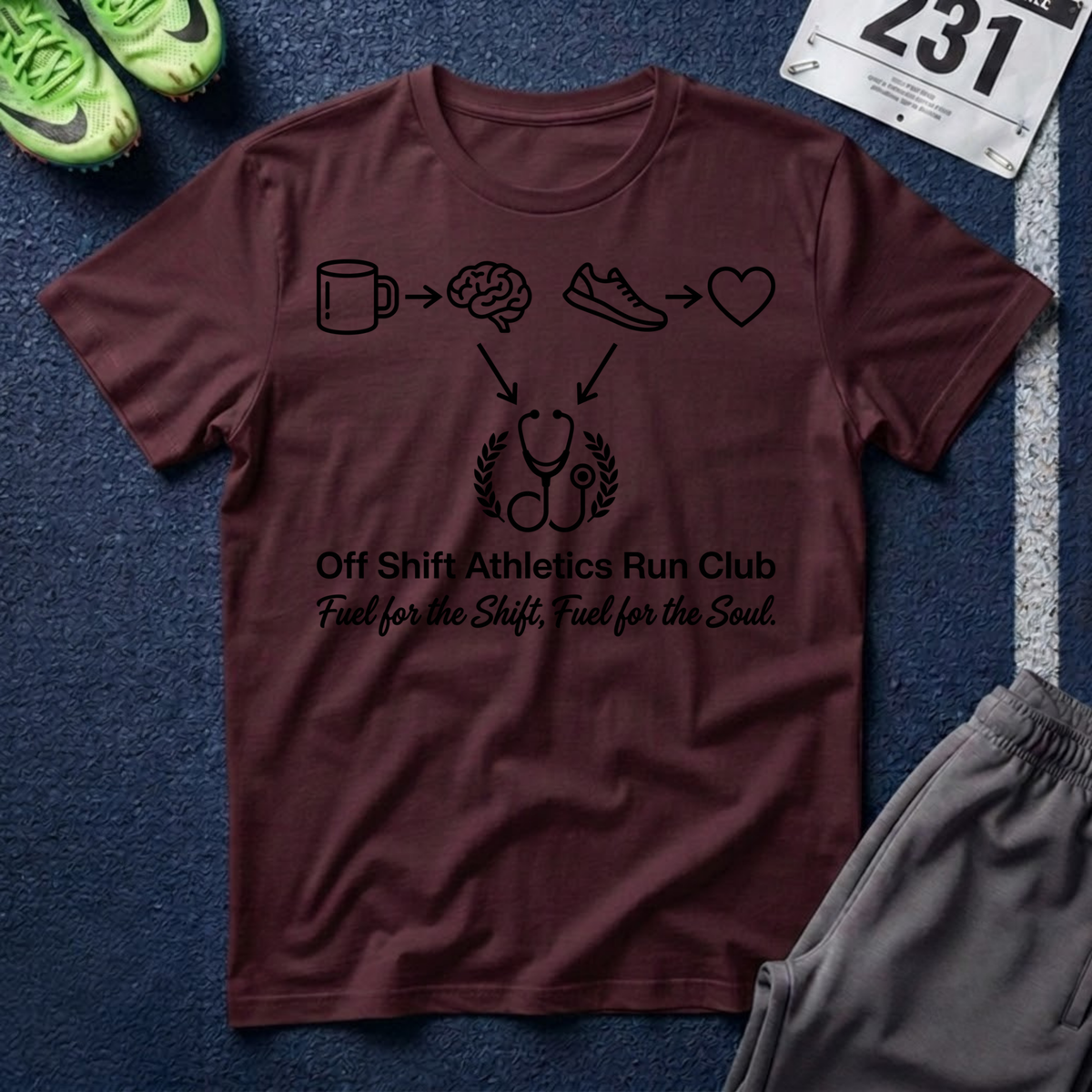 Athletic Nurse T-Shirt — Coffee, Running & Caring Medical Tee