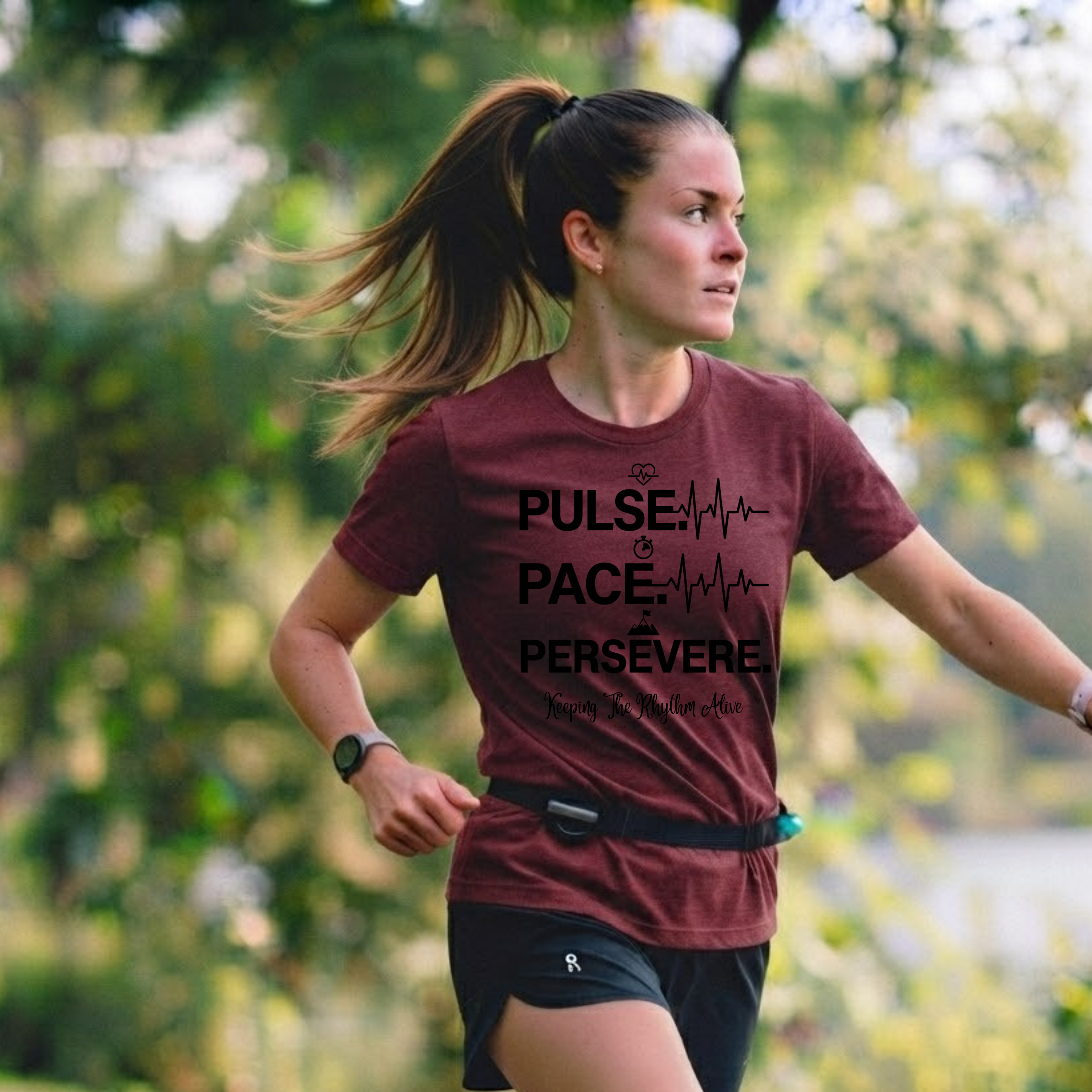 Pulse • Pace • Persevere T-Shirt — Motivational Running / Fitness Tee