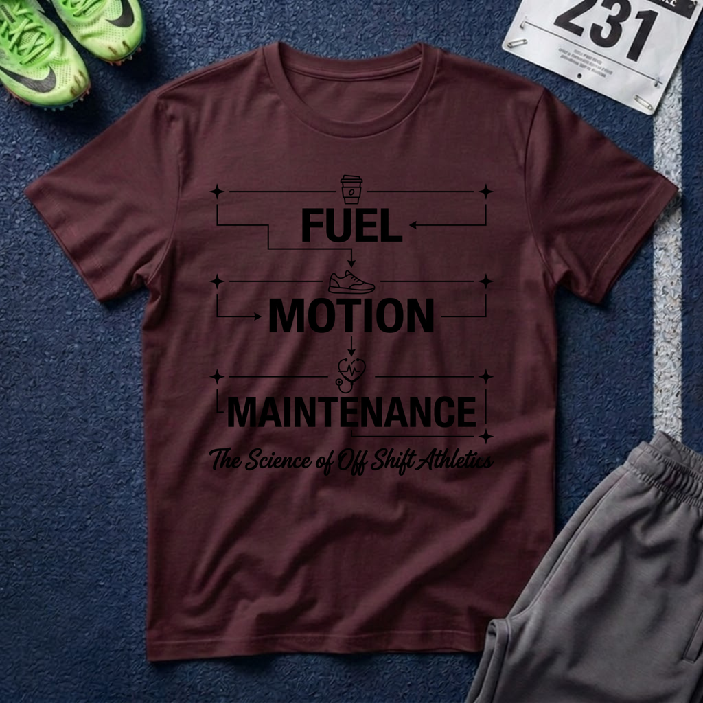 Fuel Motion Maintenance T-Shirt – Fitness Coffee & Running Motivational Tee