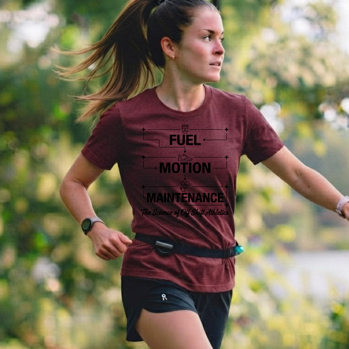 Fuel Motion Maintenance T-Shirt – Fitness Coffee & Running Motivational Tee