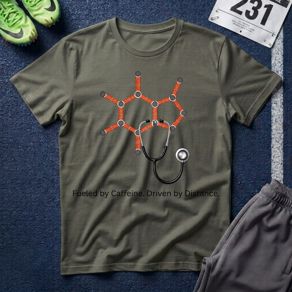 Caffeine Molecule Stethoscope T-Shirt – Healthcare Coffee Tee