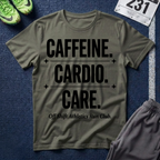 Caffeine. Cardio. Graphic T‑Shirt — Motivational Fitness Tee