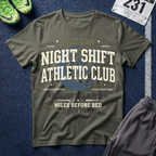 Night Shift Athletic Club T-Shirt — 03:17 Club Recovery Is A Myth Crew Tee