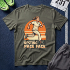 Healthcare Runner T‑Shirt — "Resting Pace Face" Retro Graphic Tee