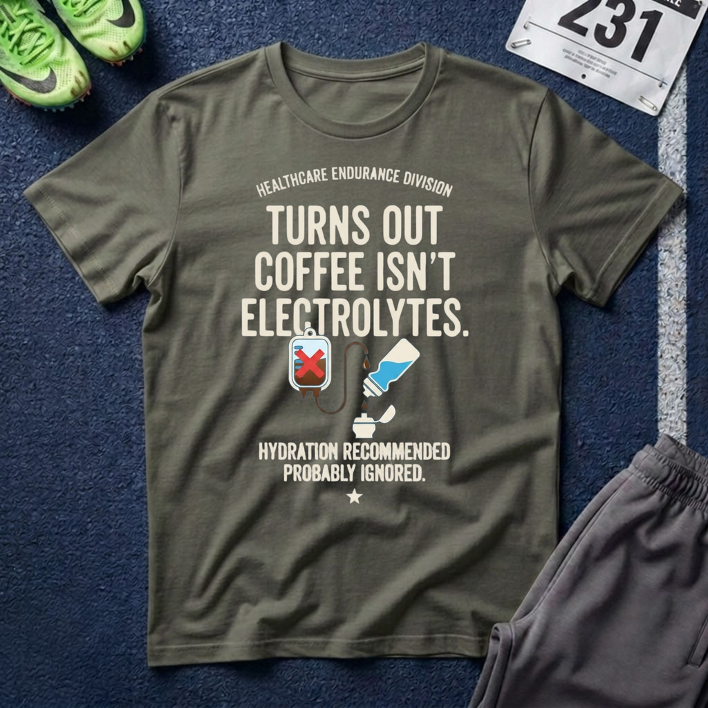 Turns Out Coffee Isn’t Electrolytes T-Shirt — Healthcare Nurse Tee