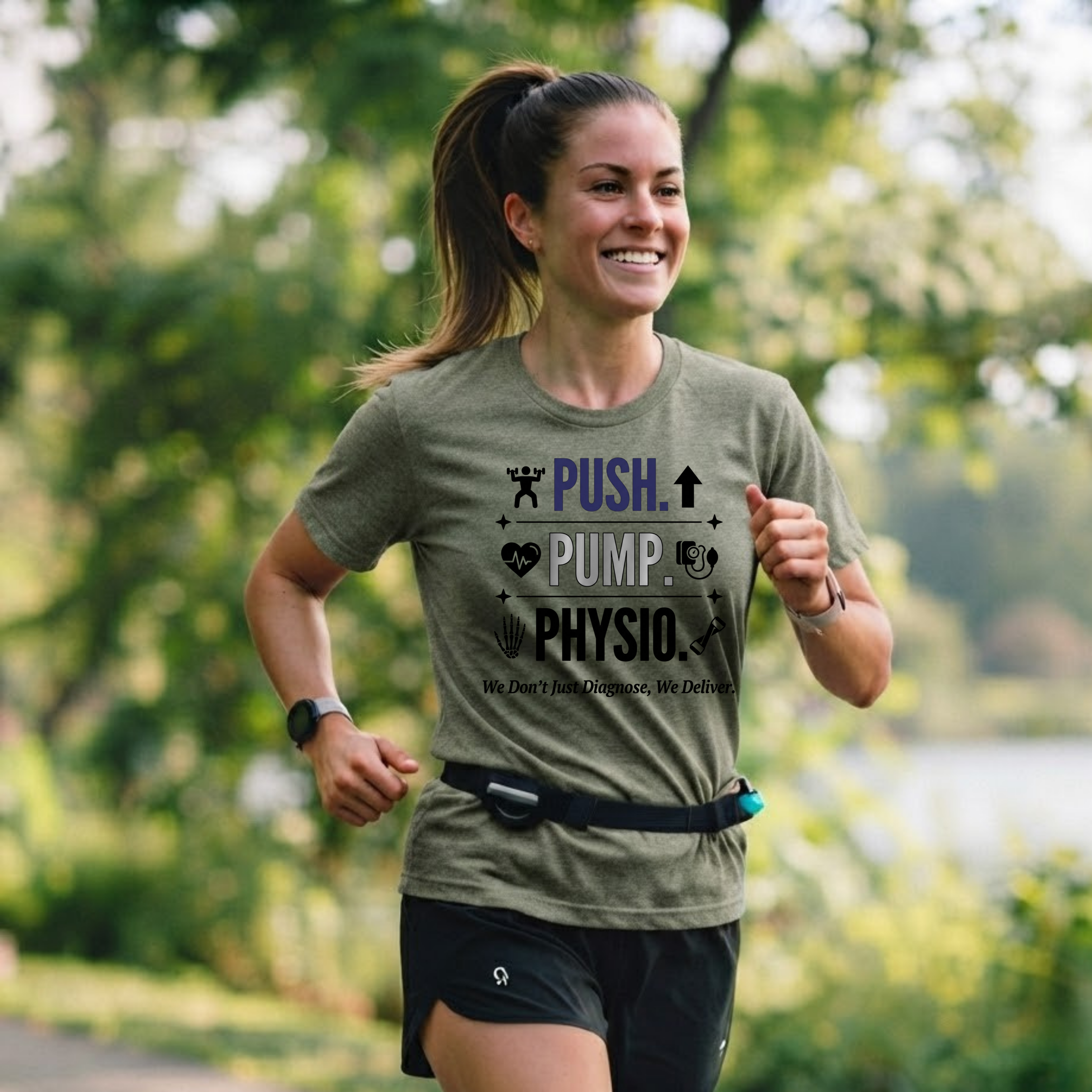 Push. Pump. Physio. T-Shirt — Physical Therapy Tee