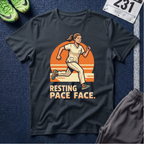 Healthcare Runner T‑Shirt — "Resting Pace Face" Retro Graphic Tee