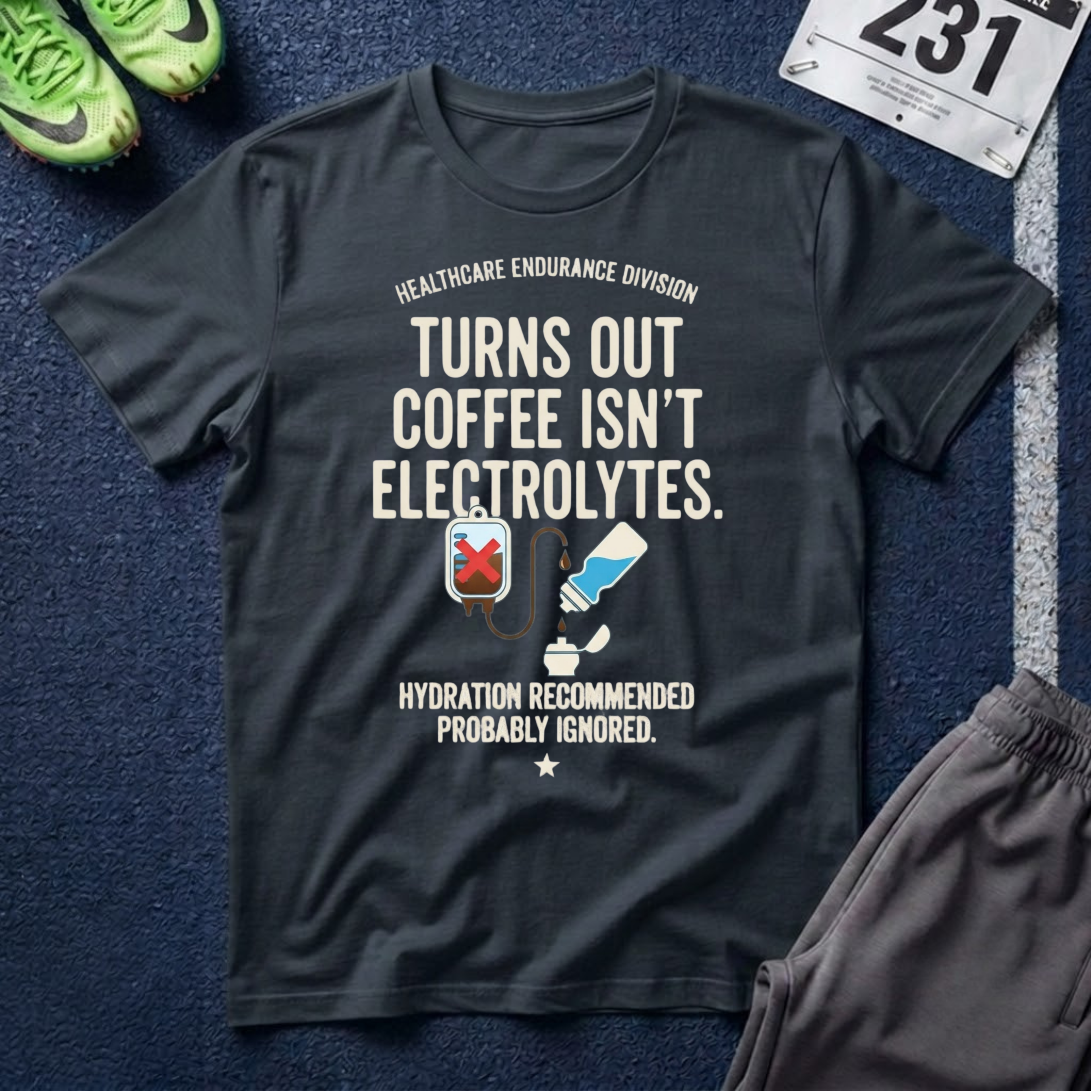 Turns Out Coffee Isn’t Electrolytes T-Shirt — Healthcare Nurse Tee