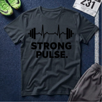 Strong Pulse T-Shirt — Barbell Heartbeat Fitness Tee